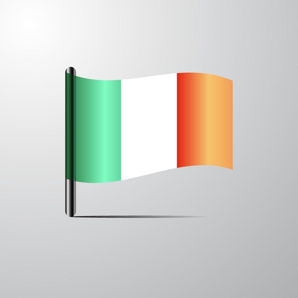 Ireland waving Shiny Flag design vector