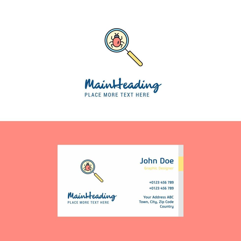 Flat Search bug Logo and Visiting Card Template Busienss Concept Logo Design vector