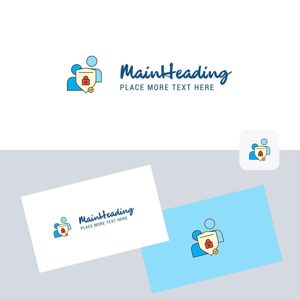 Protected chat vector logotype with business card template Elegant corporate identity Vector