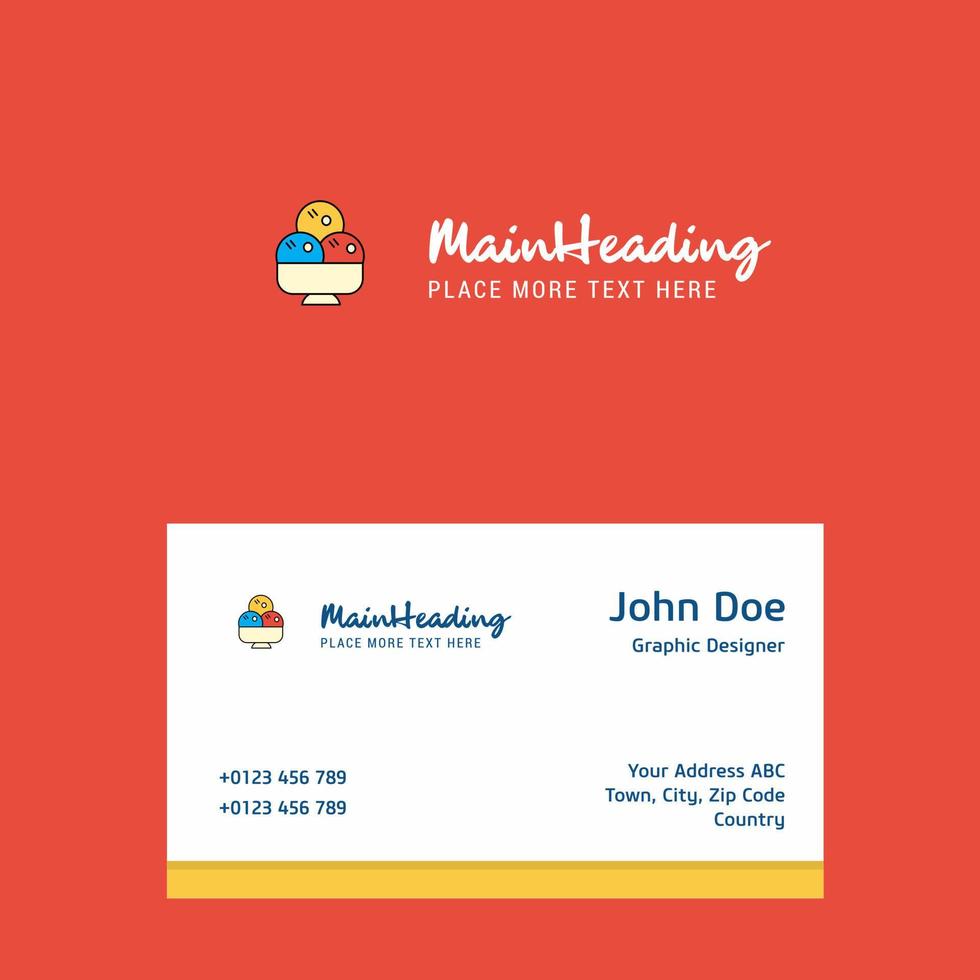 Ice cream logo Design with business card template Elegant corporate identity Vector