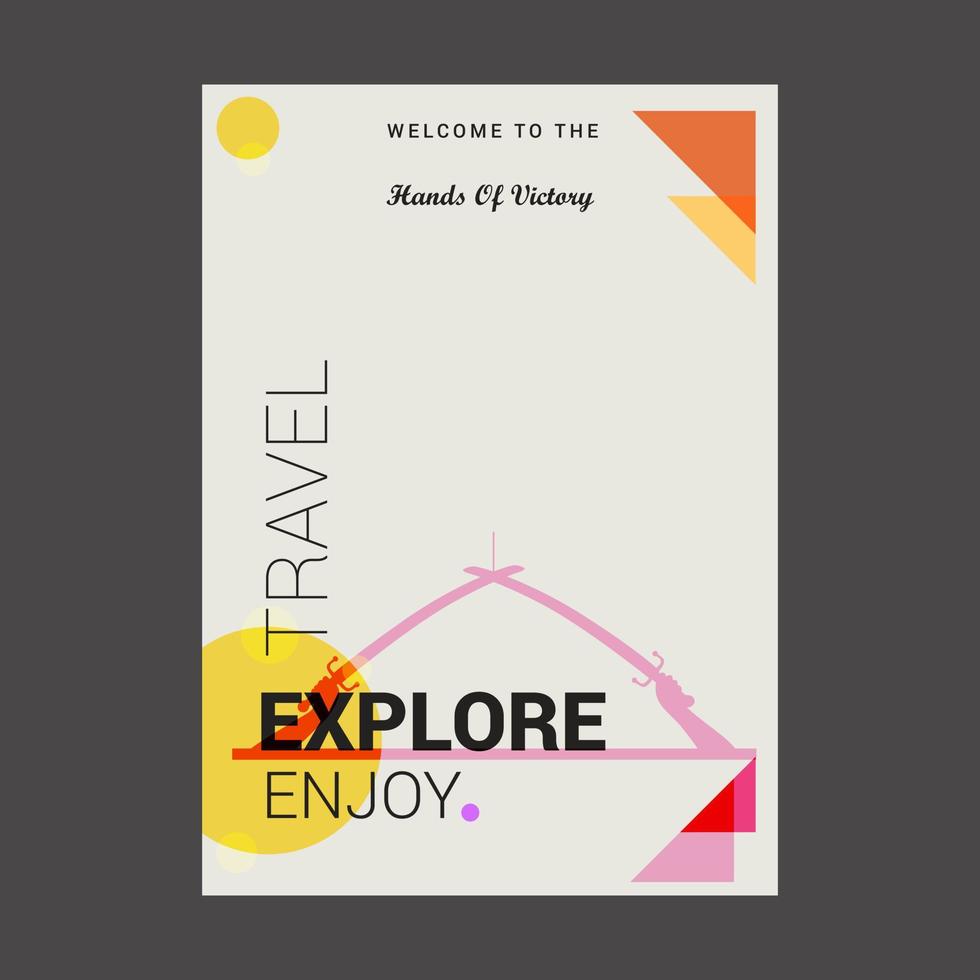 bienvenido a las manos de la victoria bagdad irak explore travel enjoy poster template vector