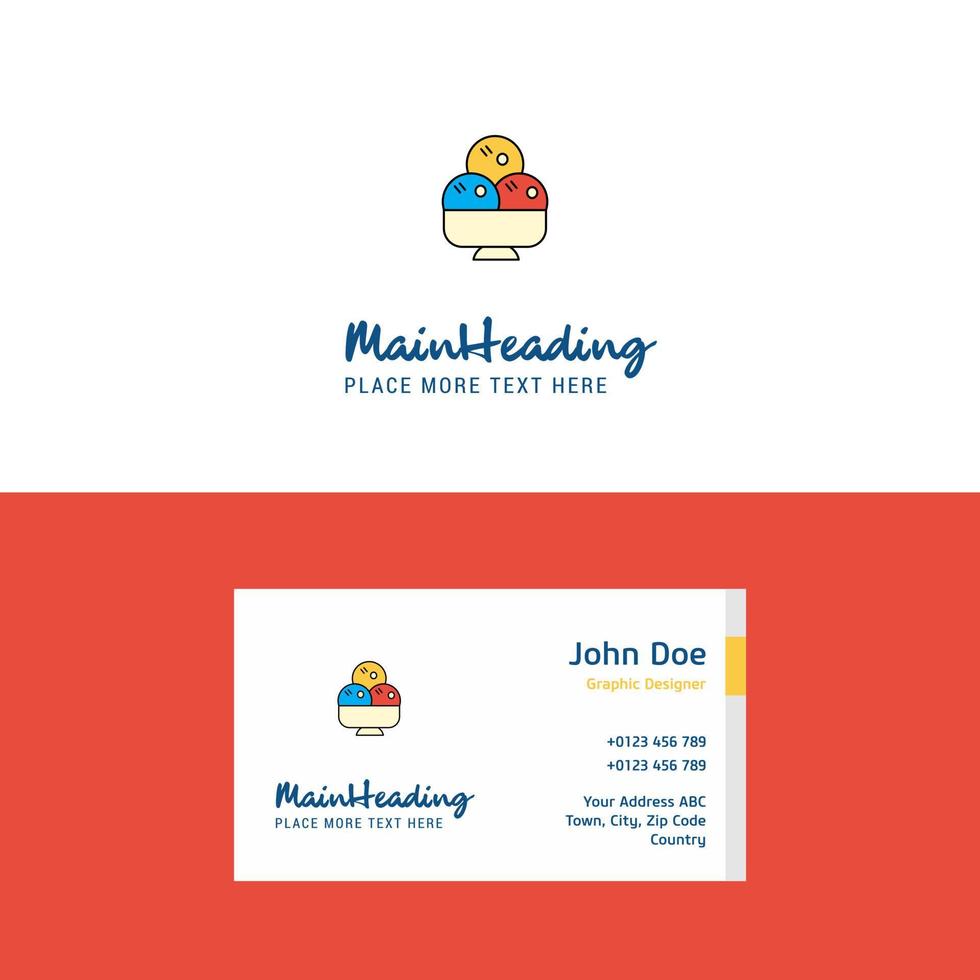 Flat Ice cream Logo and Visiting Card Template Busienss Concept Logo Design vector