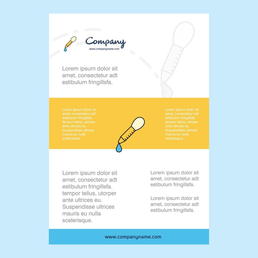 Template layout for Dropper comany profile annual report presentations leaflet Brochure Vector Background