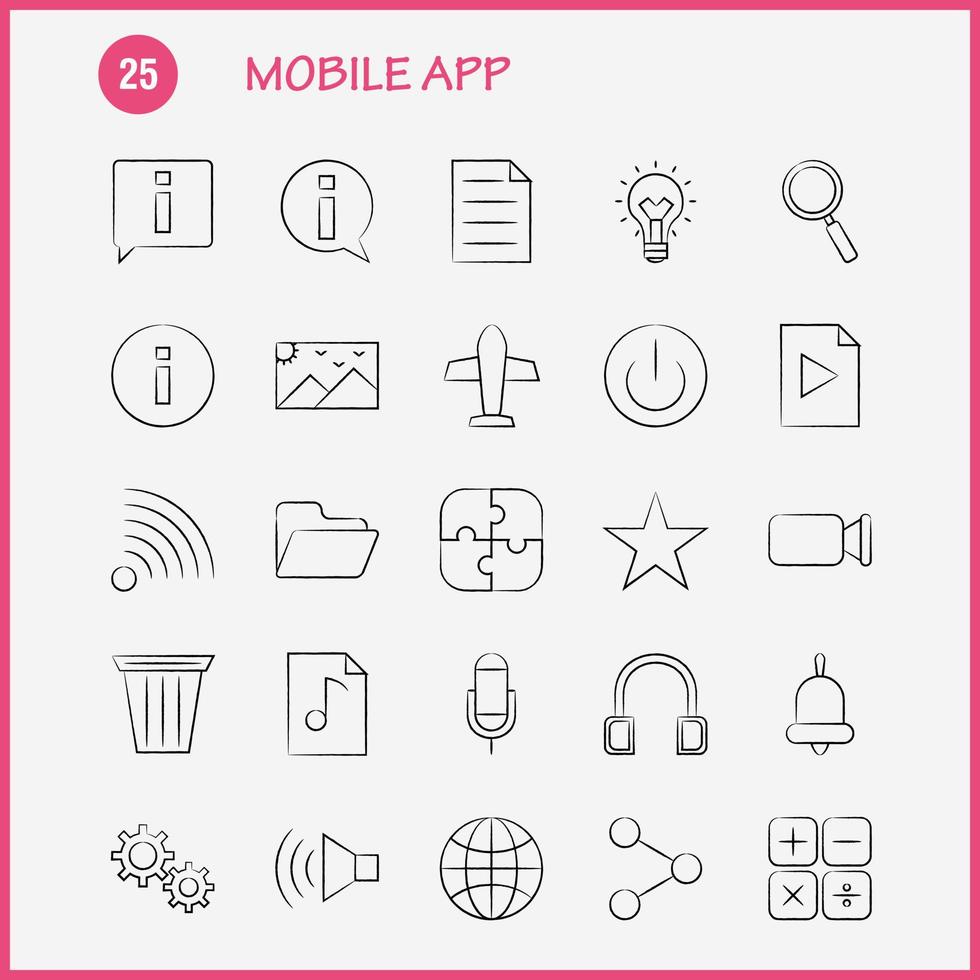 Multimedia Hand Drawn Icons Set For Infographics Mobile UXUI Kit And Print Design Include Film Movie Roll Camera Roll Downloading Download Internet Eps 10 Vector