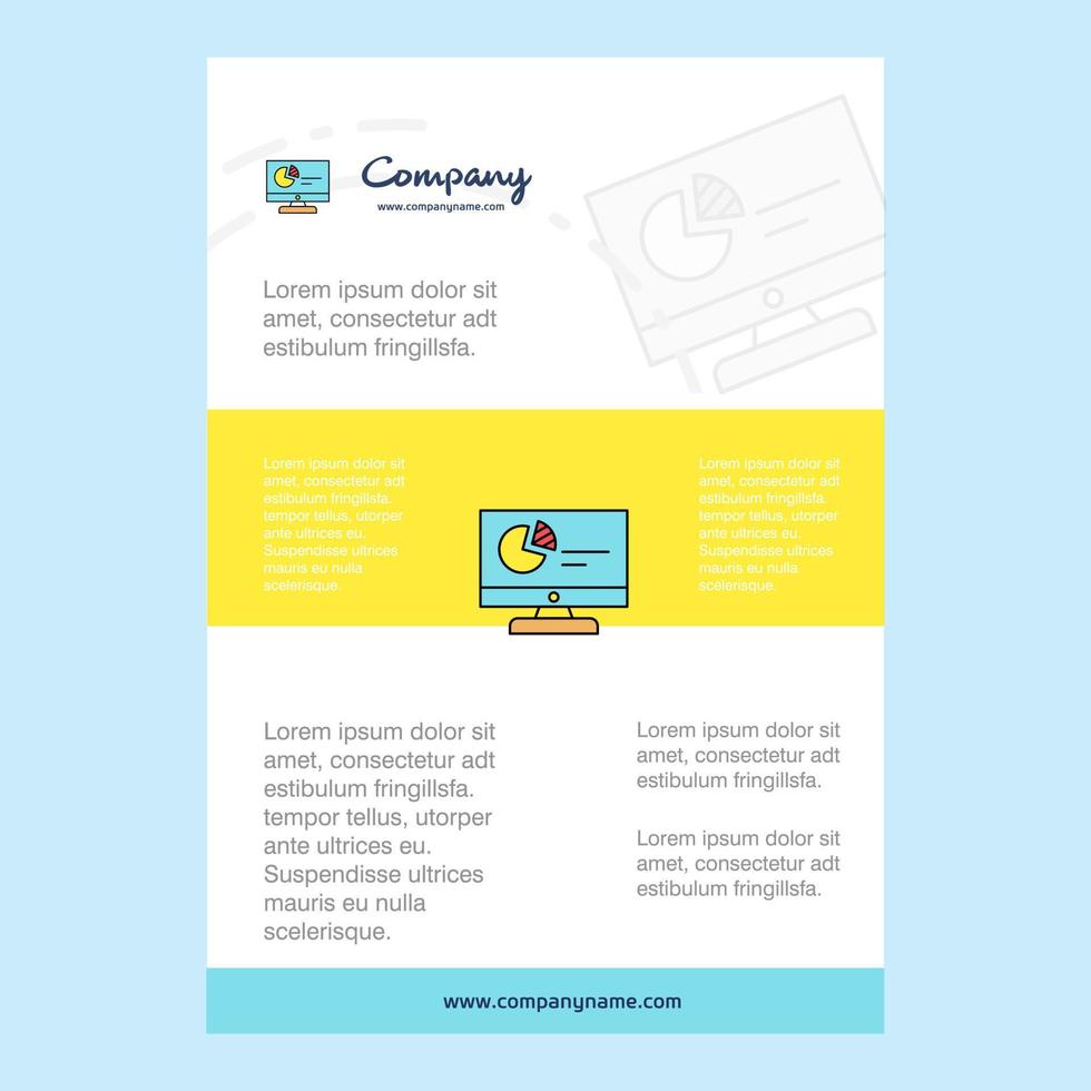 Template layout for Computer presentation comany profile annual report presentations leaflet Brochure Vector Background