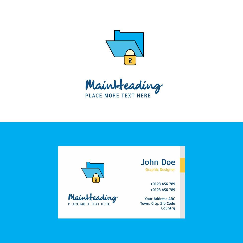 Flat Locked folder Logo and Visiting Card Template Busienss Concept Logo Design vector
