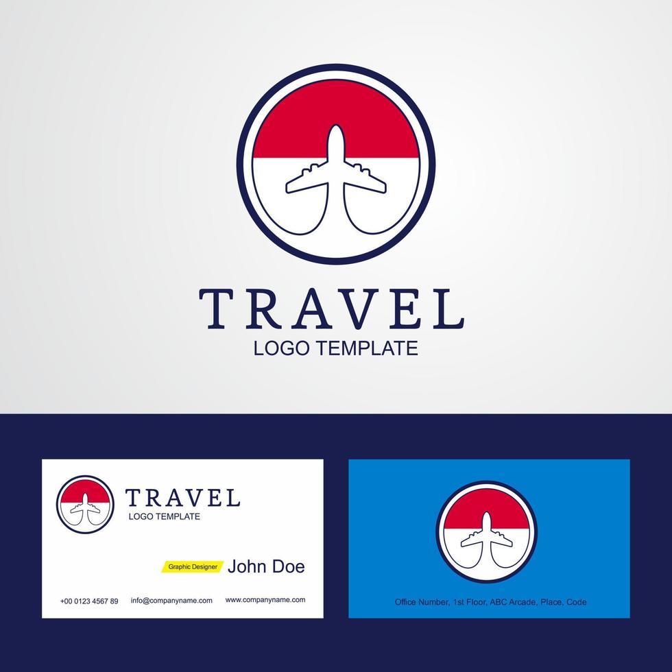 Travel Monaco Creative Circle flag Logo and Business card design vector