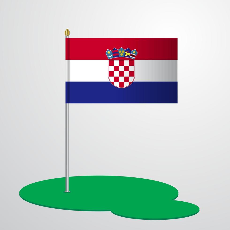 asta de la bandera de croacia vector