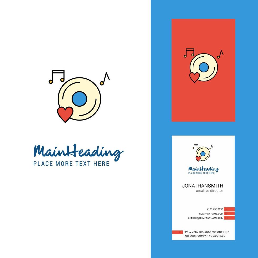 Music disk Creative Logo and business card vertical Design Vector