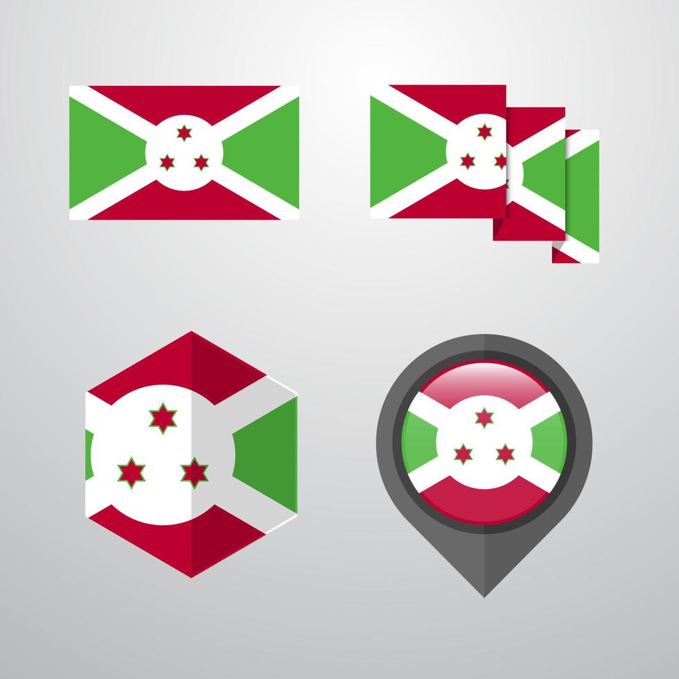 vector de conjunto de diseño de bandera de burundi