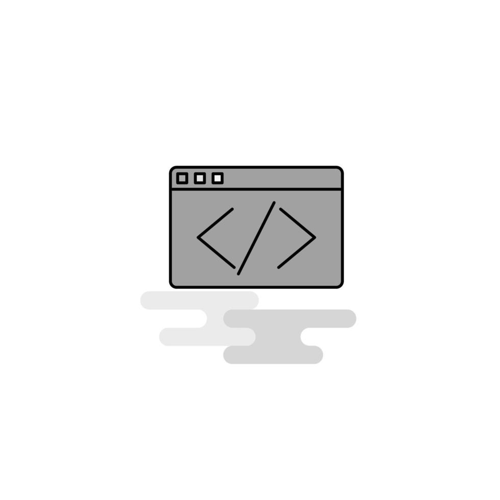 código web icono línea plana llena gris icono vector