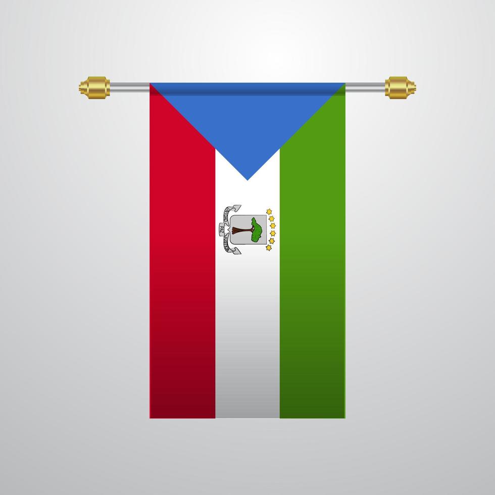 bandera colgante de guinea ecuatorial vector