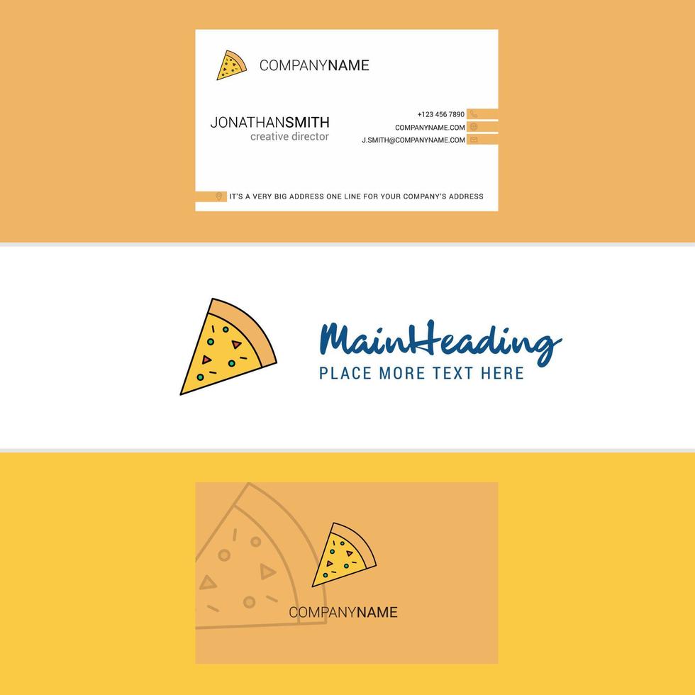 Beautiful Pizza Logo and business card vertical Design Vector