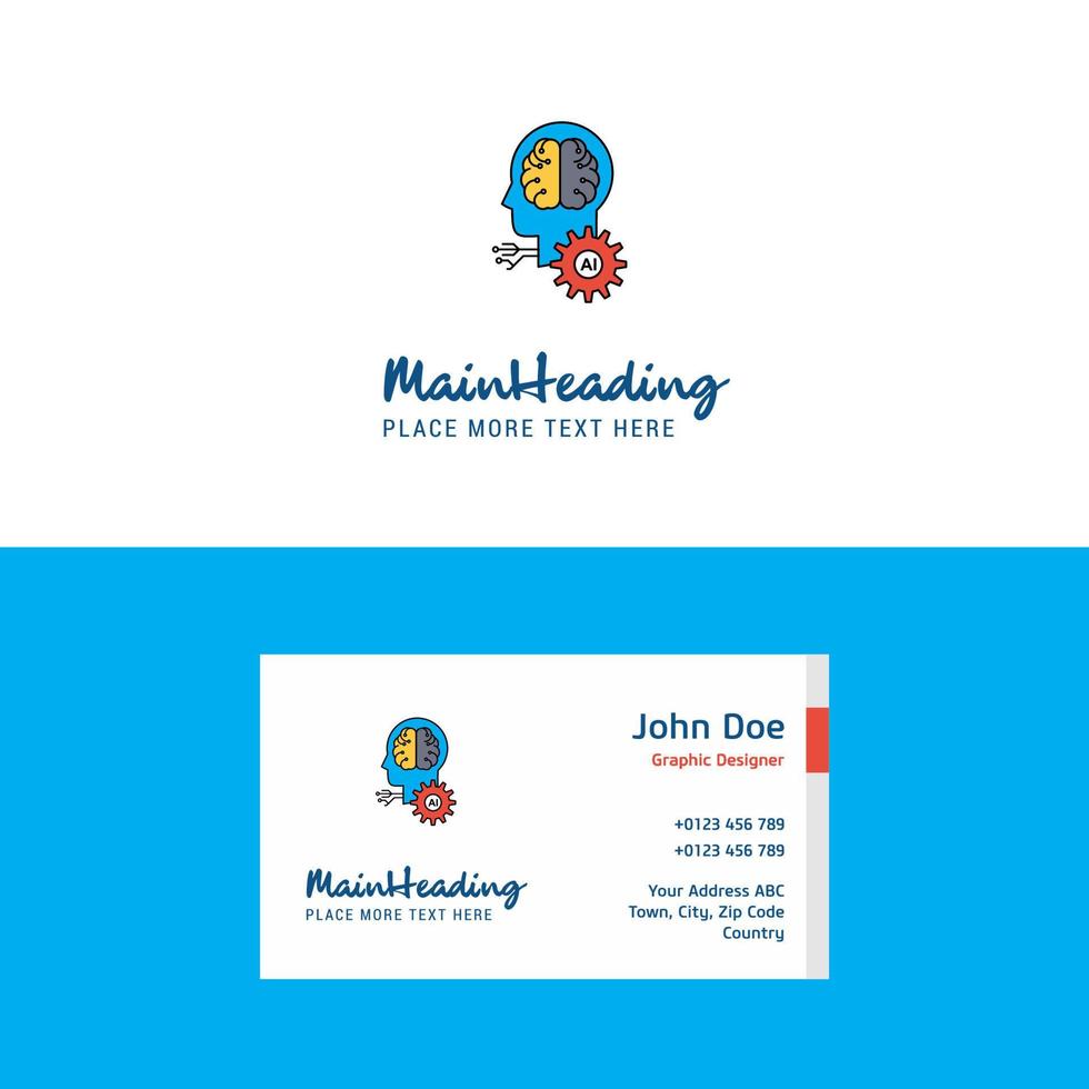 Flat Artificial intelligence Logo and Visiting Card Template Busienss Concept Logo Design vector