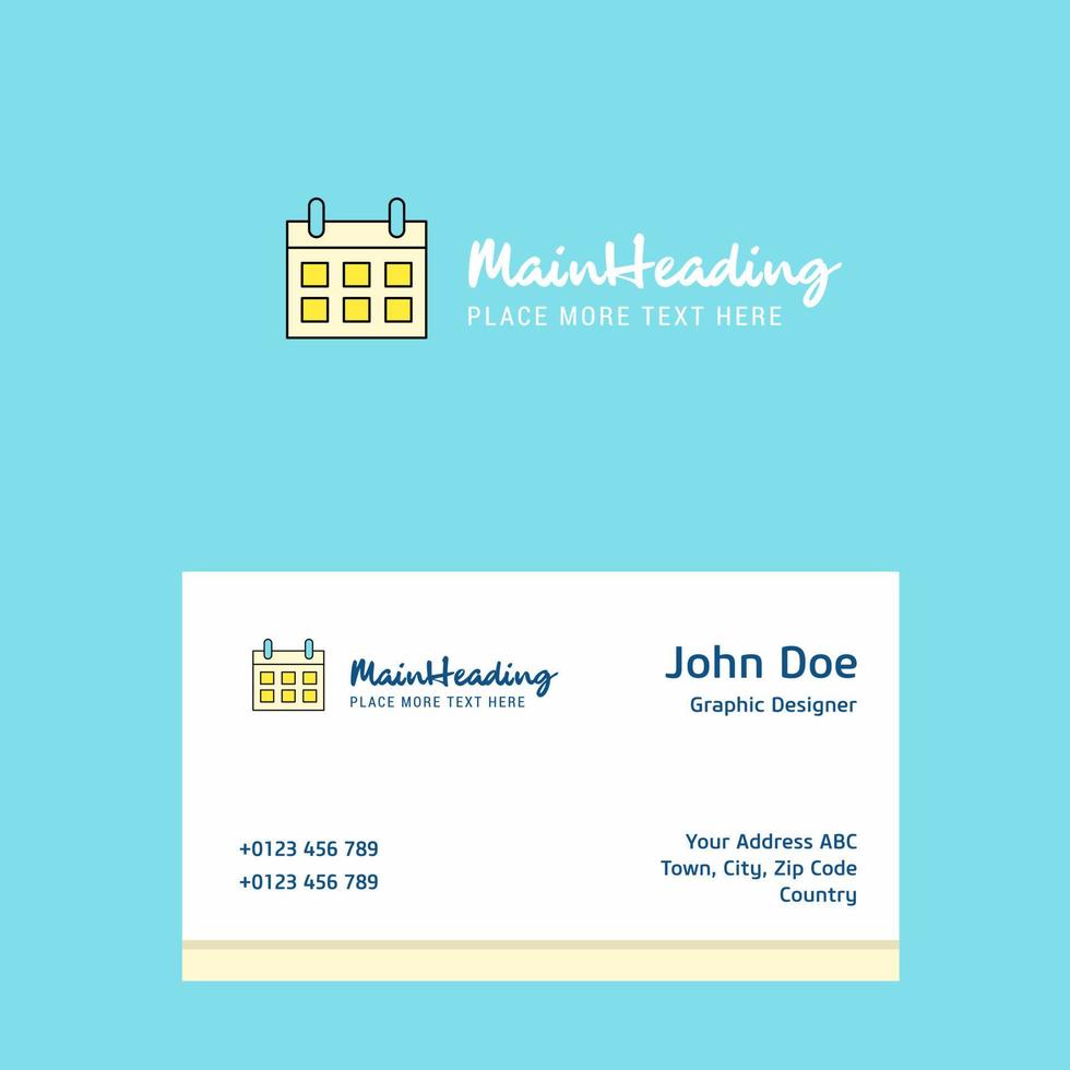 Calendar logo Design with business card template Elegant corporate identity Vector