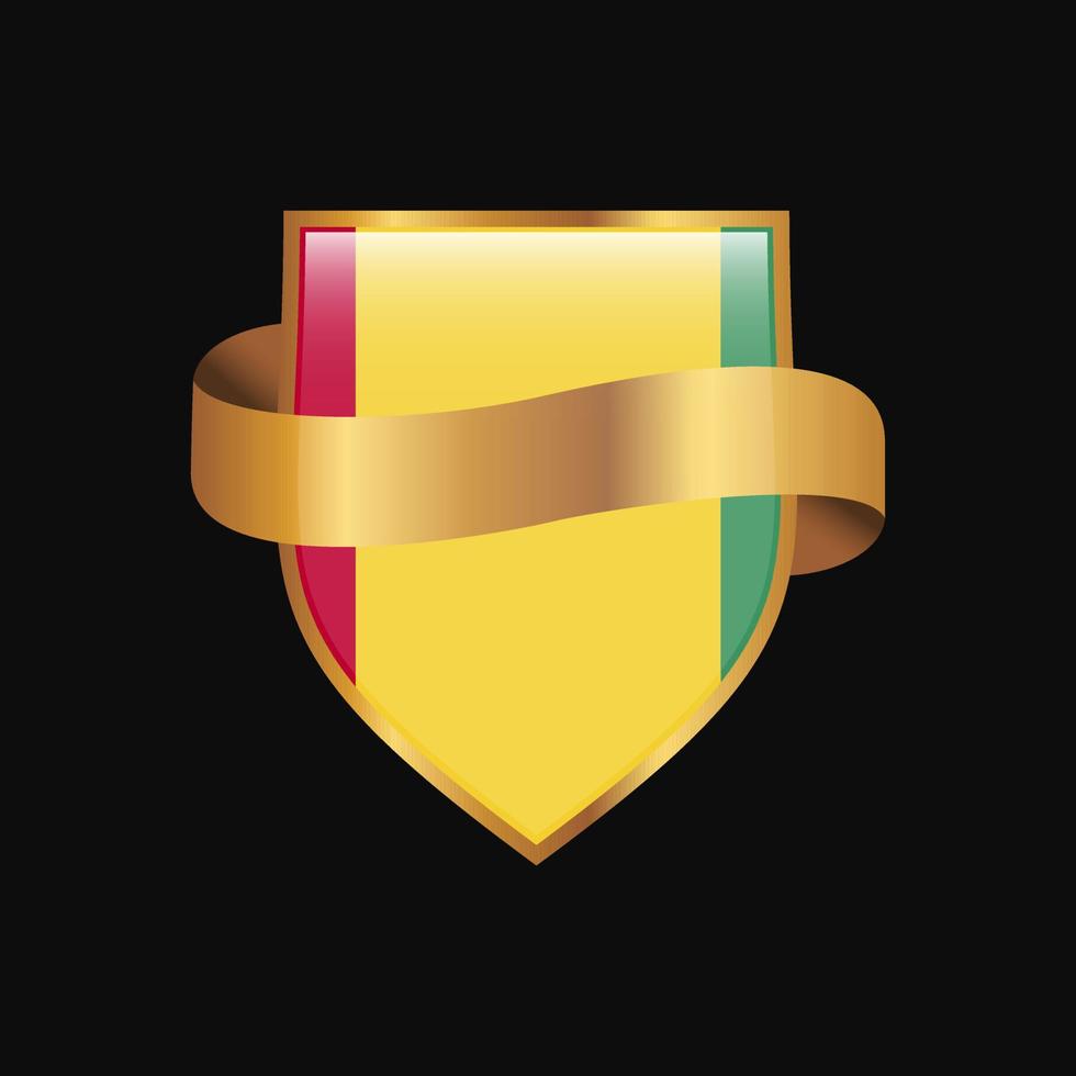 Guinea flag Golden badge design vector