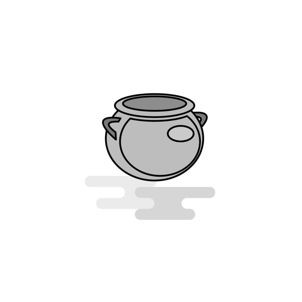 Pot Web Icon Flat Line Filled Gray Icon Vector