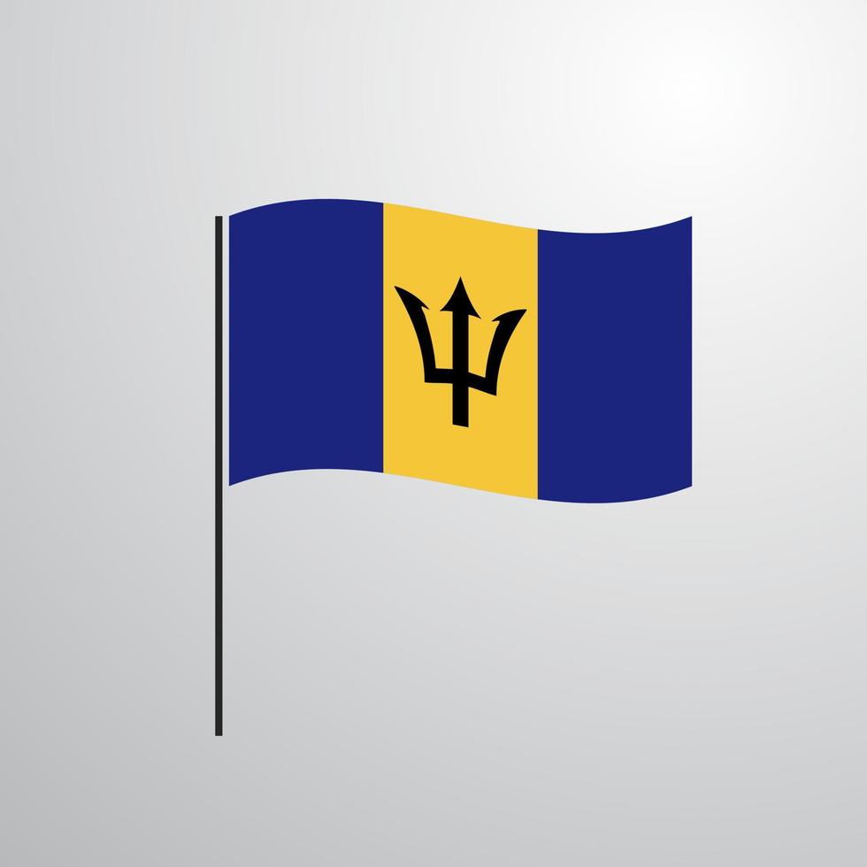 Barbados waving Flag vector