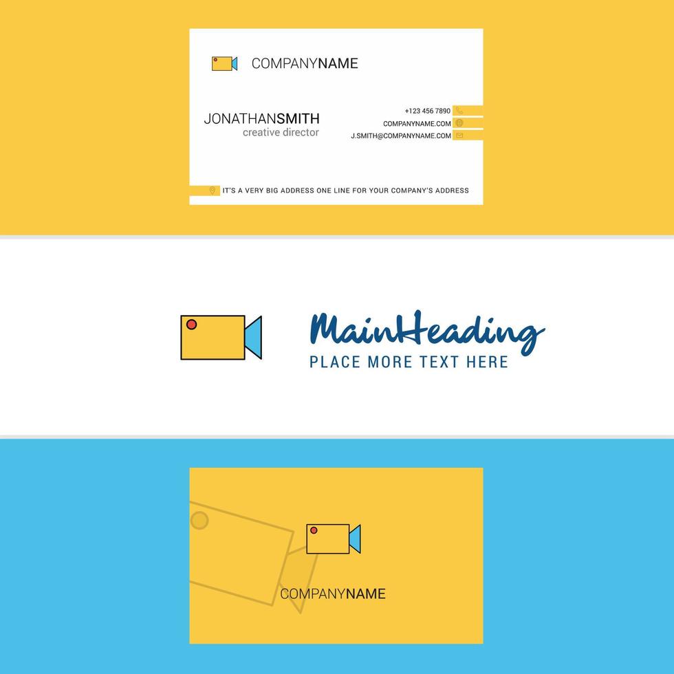 Beautiful Camcoder Logo and business card vertical Design Vector
