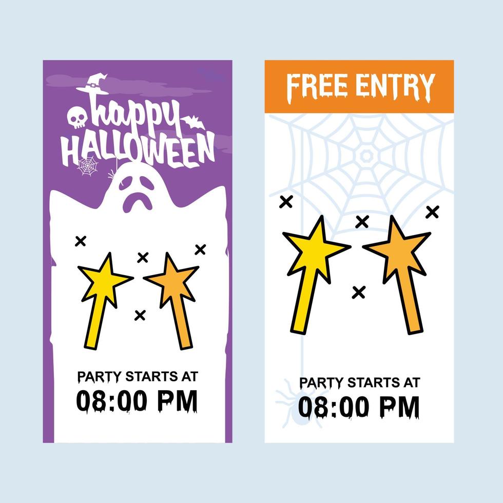 diseño de invitación de halloween feliz con vector de palo mágico