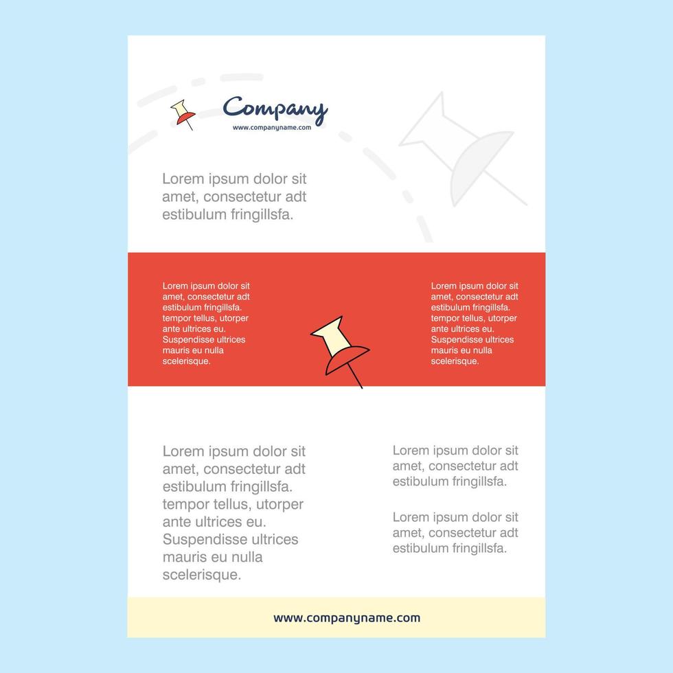 Template layout for Paper pin comany profile annual report presentations leaflet Brochure Vector Background