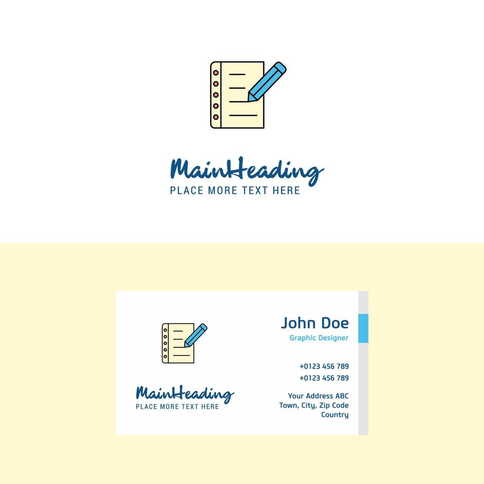 Flat Writing on notes Logo and Visiting Card Template Busienss Concept Logo Design vector