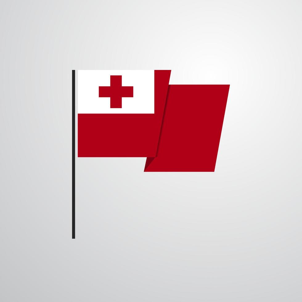 Tonga waving Flag design vector