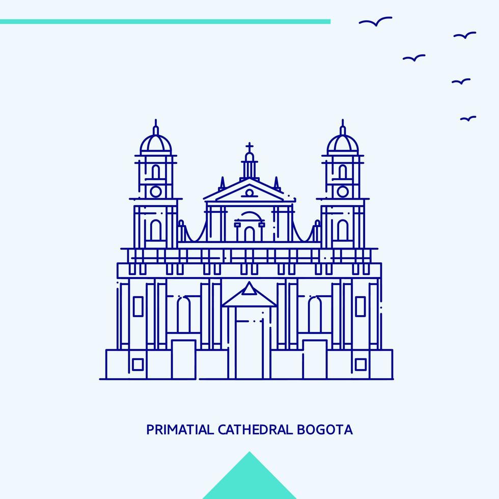 PRIMATIAL CATHEDRAL BOGOTA skyline vector illustration