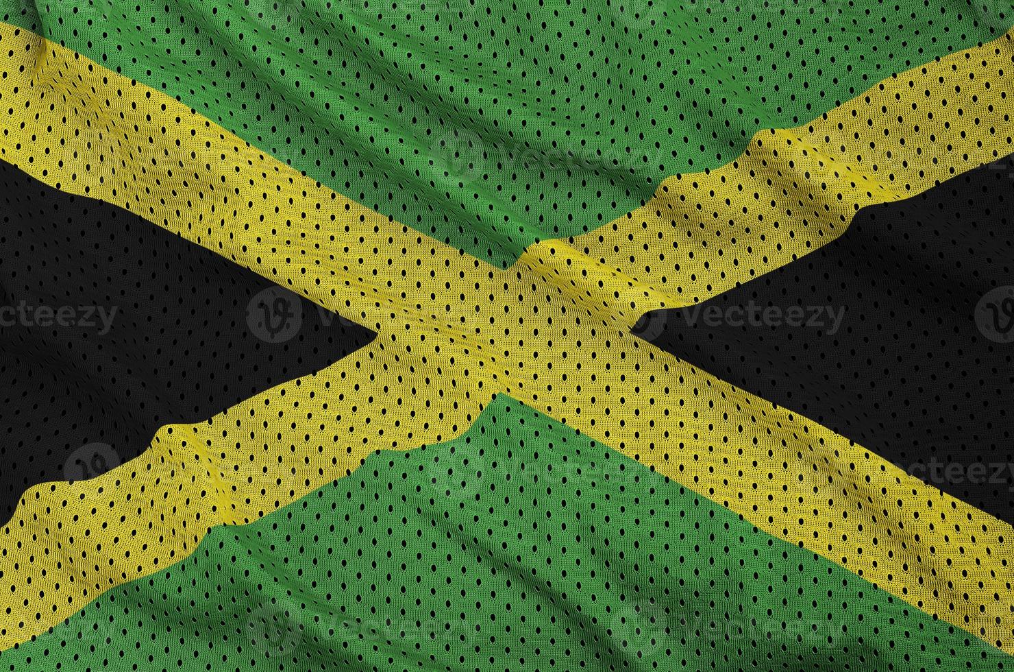 Jamaica flag printed on a polyester nylon sportswear mesh fabric photo