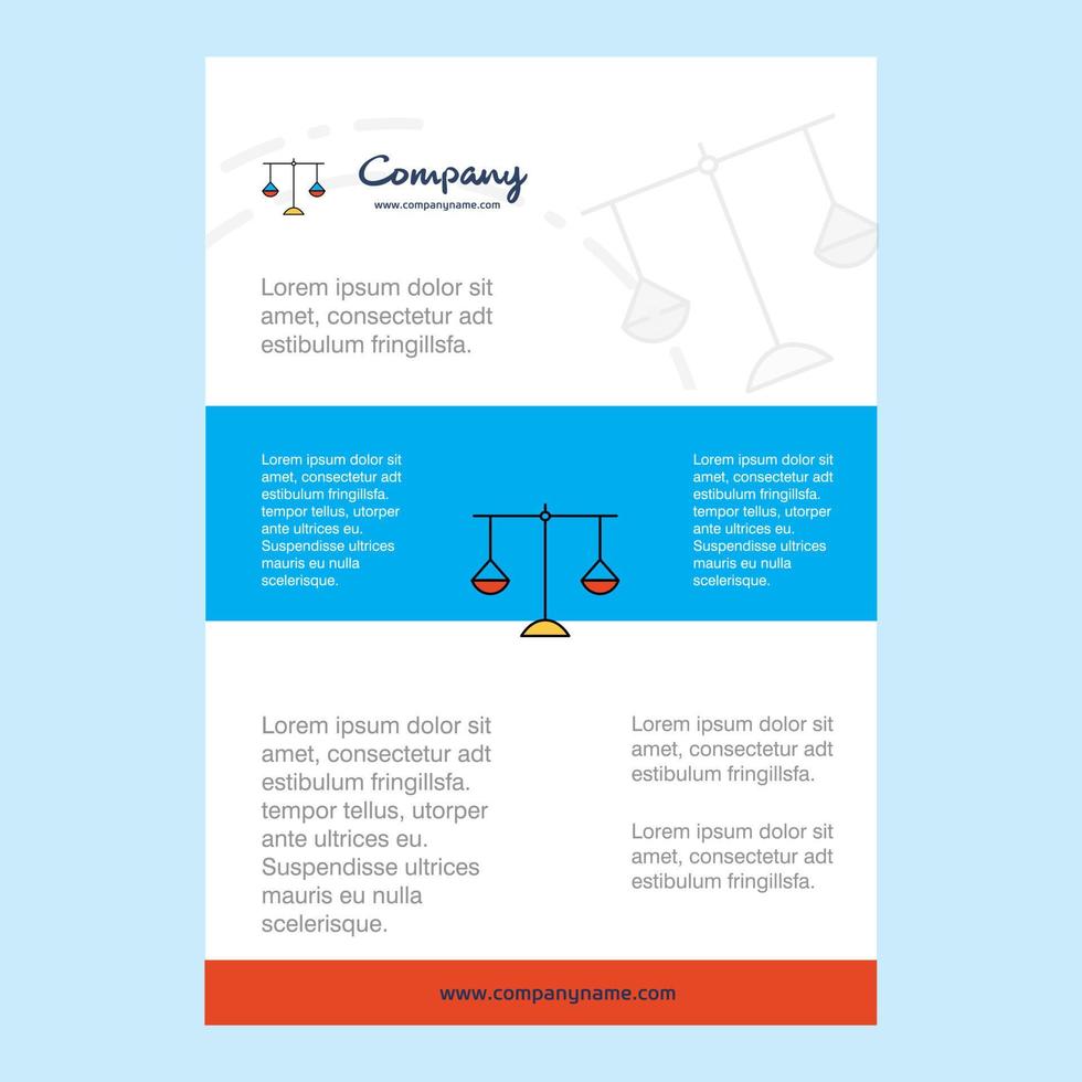 Template layout for Libra comany profile annual report presentations leaflet Brochure Vector Background