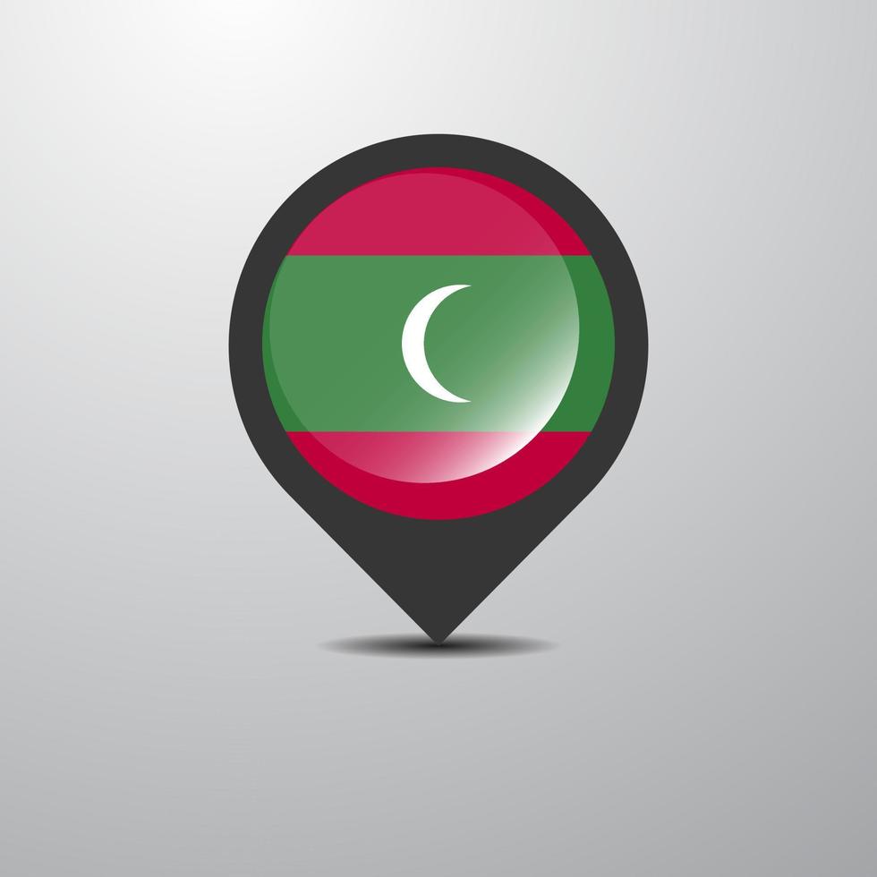 Maldives Map Pin vector