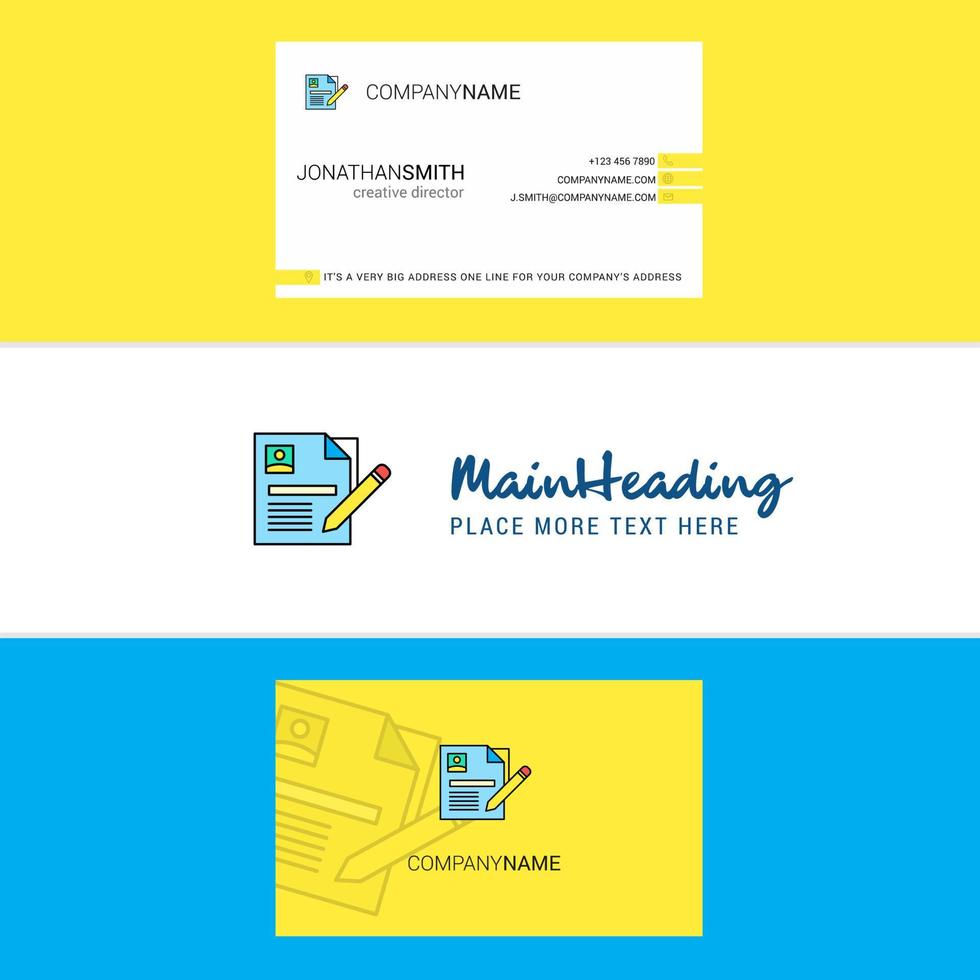 Beautiful CV Logo and business card vertical Design Vector