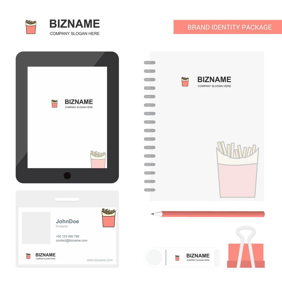 Fires Business Logo Tab App Diary PVC Employee Card and USB Brand Stationary Package Design Vector Template