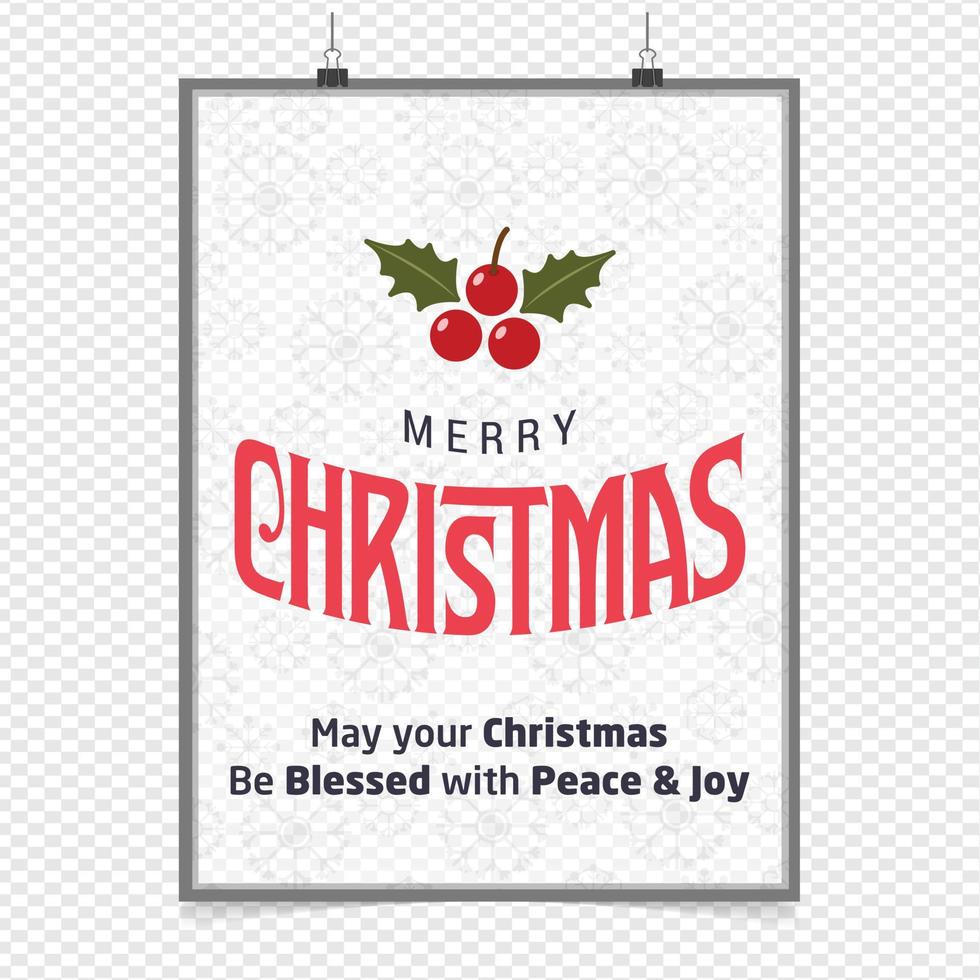 Merry Christmas greetings design with white background vector