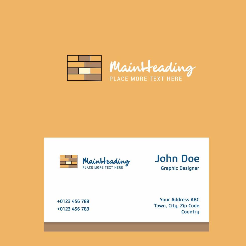 Bricks wall logo Design with business card template Elegant corporate identity Vector