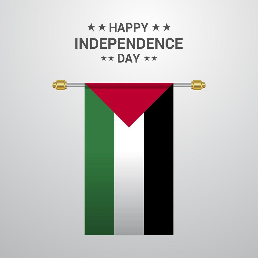 Palestine Independence day hanging flag background vector