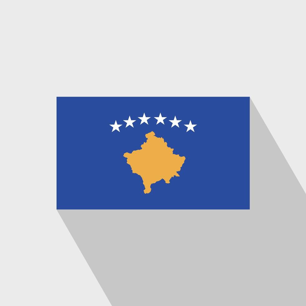 vector de diseño de larga sombra de bandera de kosovo