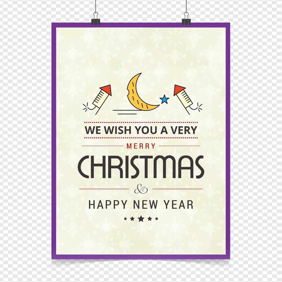 Merry Christmas card with creative design vector
