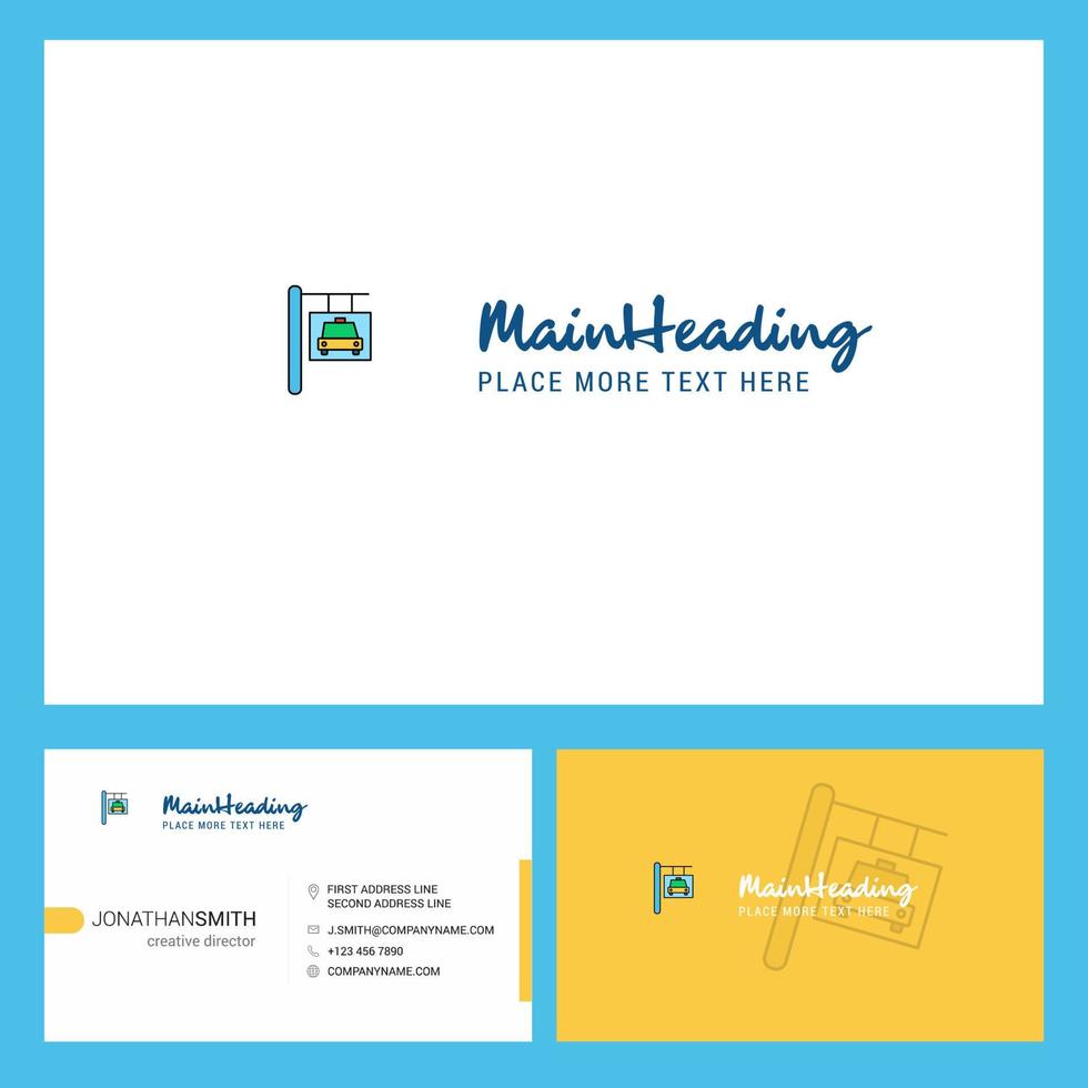 Traffic board Logo design with Tagline Front and Back Busienss Card Template Vector Creative Design