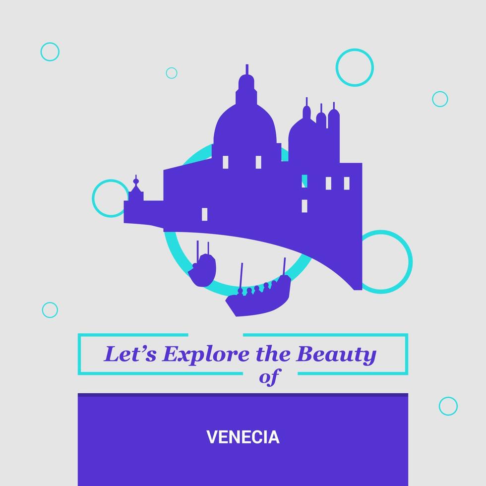 Lets Explore the beauty of Vemecia Italy National Landmarks vector