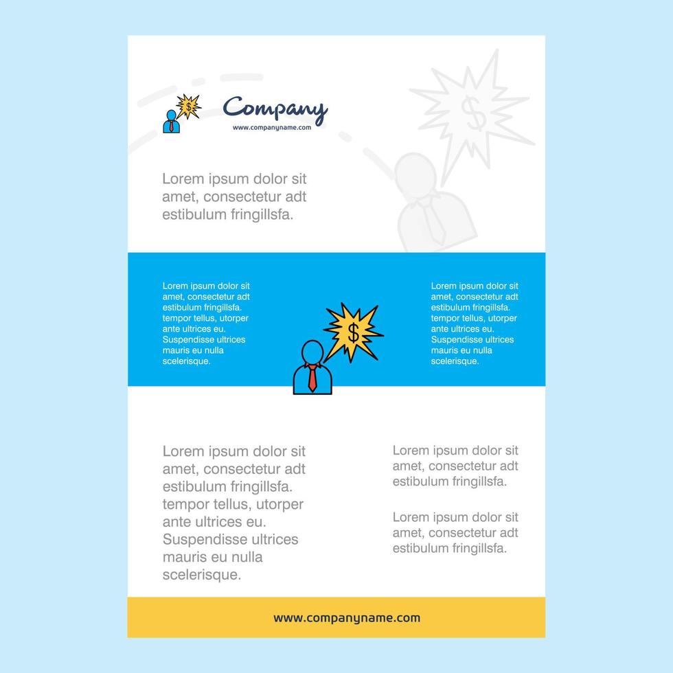 Template layout for Thinking about dollar comany profile annual report presentations leaflet Brochure Vector Background