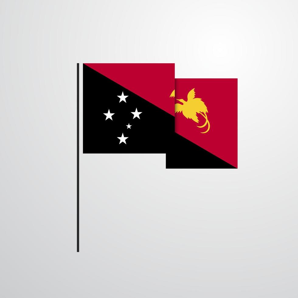 Papua New Guinea waving Flag design vector