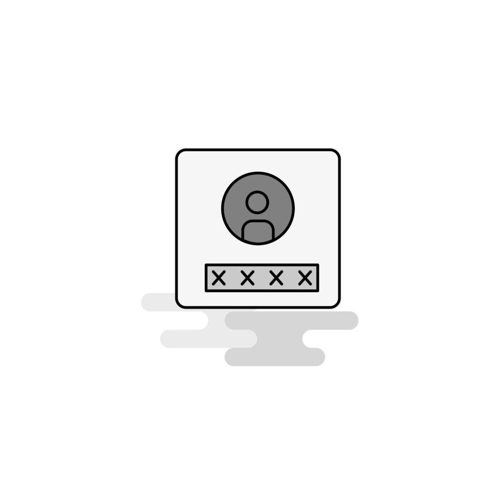 User profile Web Icon Flat Line Filled Gray Icon Vector