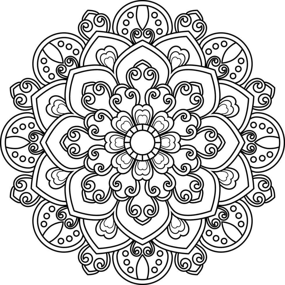 Abstract mandala pattern for adults Coloring book vector