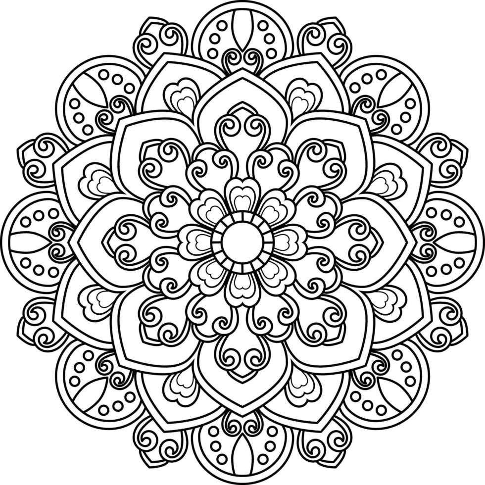 Abstract mandala pattern for adults Coloring book vector