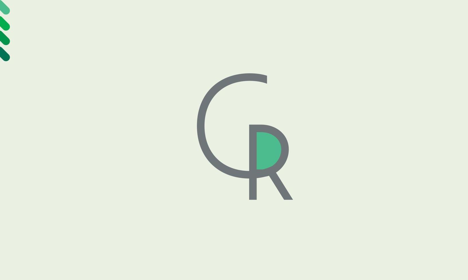 alfabeto letras iniciales monograma logo cr, rc, c y r vector