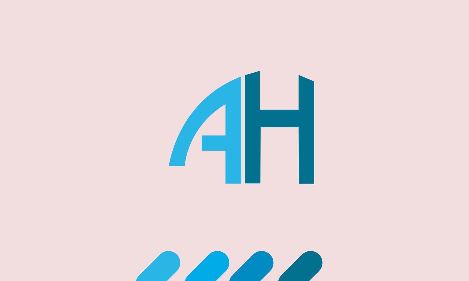 letras del alfabeto iniciales monograma logo ha, ah, h y a vector