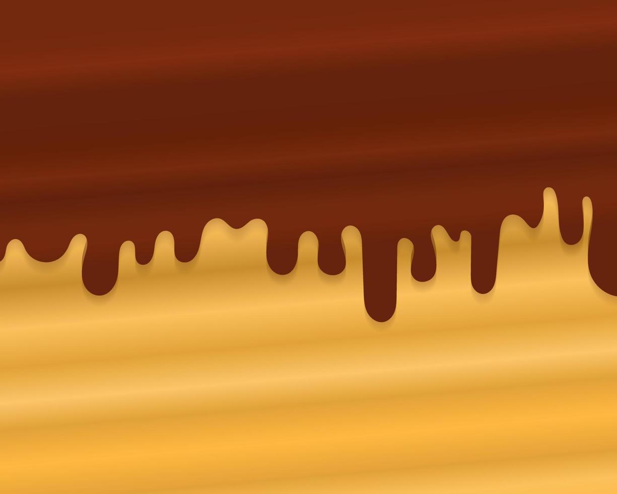 Chocolate dripping gradient background. Melted chocolate vector