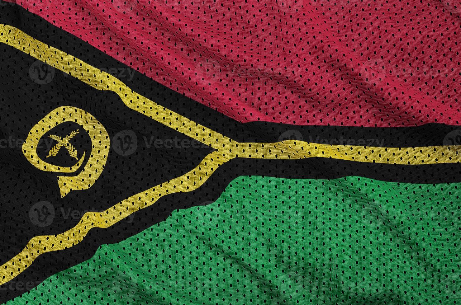 Vanuatu flag printed on a polyester nylon sportswear mesh fabric photo