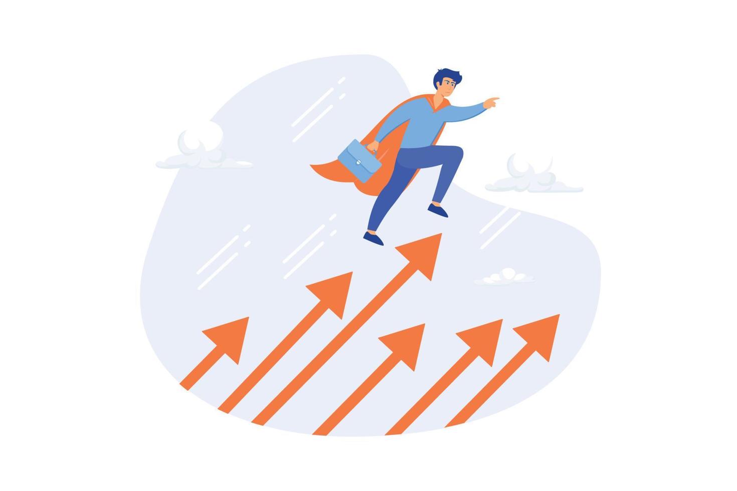 Growth for success, professional or expert to grow business, high performance or leadership, winner motivation concept, flat vector modern illustration